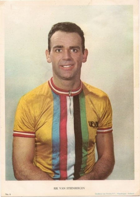 Rik Van Steenbergen after winning one of his European track titles